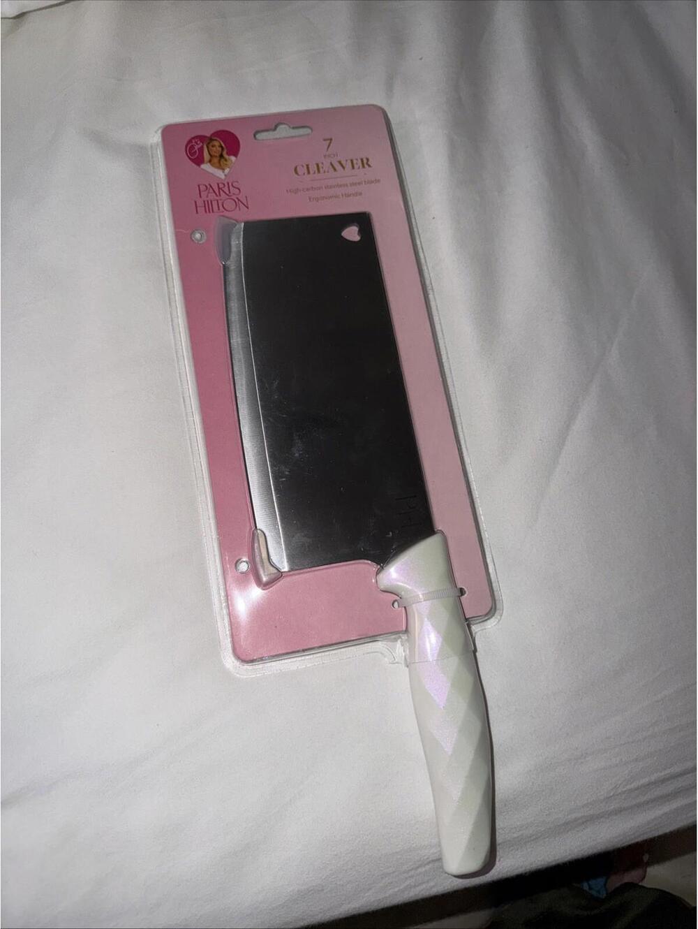 Paris Hilton carbon Stainless Steel Cleaver Knife 7in